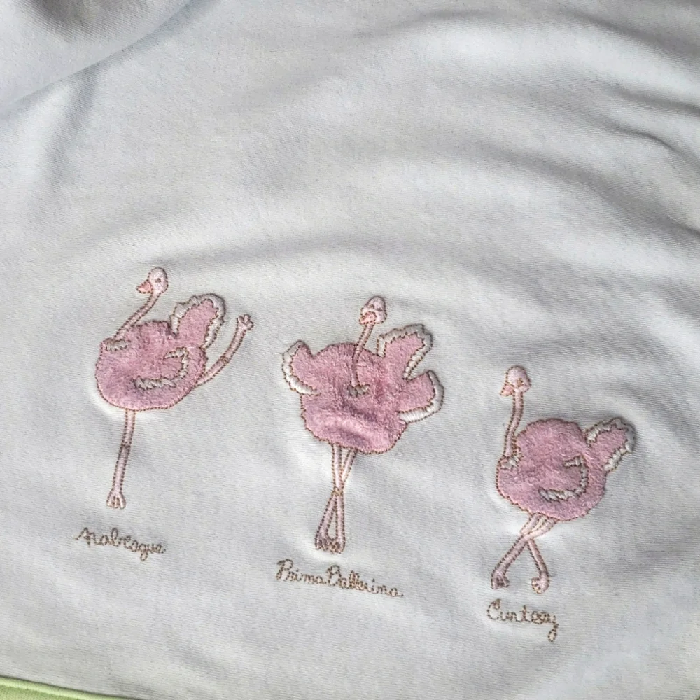 Gymboree 2004 Ostrich Ballerina Reversible  Baby Blanket